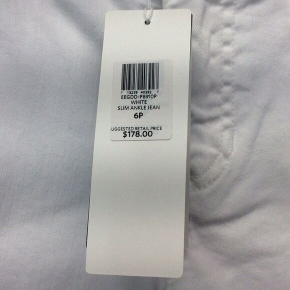 Eileen Fisher Jeans Women’s 6P White Organic Cotton Stretch Slim Ankle NWT $178 - Picture 9 of 12